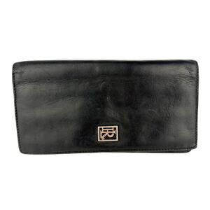 Vintage Ralph Lauren Black Soft Leather Slim Classic Minimalist Flip Wallet